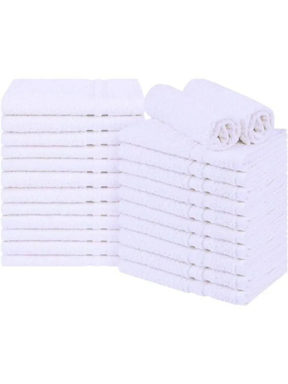 White Cotton Hand Towels 24 Pack Soft Absorbent Quick Dry Bathroom Spa Gym Salon